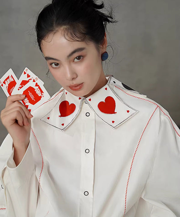 Playing Card Collar Stitch Blouse