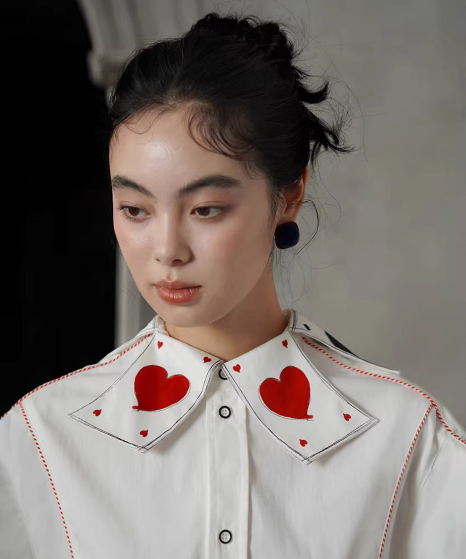 Playing Card Collar Stitch Blouse