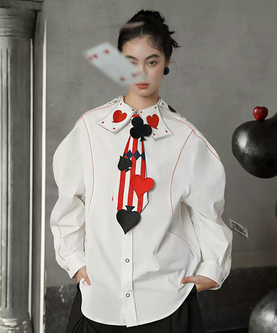 Playing Card Collar Stitch Blouse