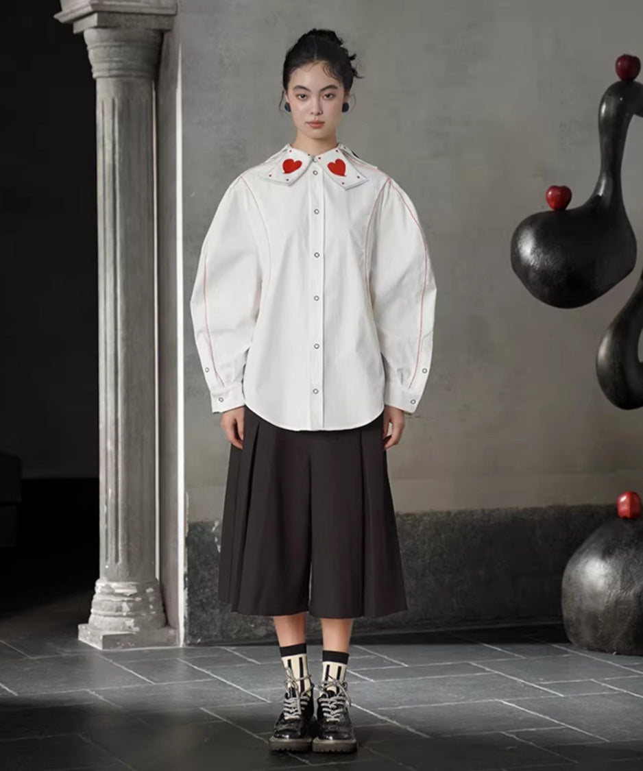 Playing Card Collar Stitch Blouse