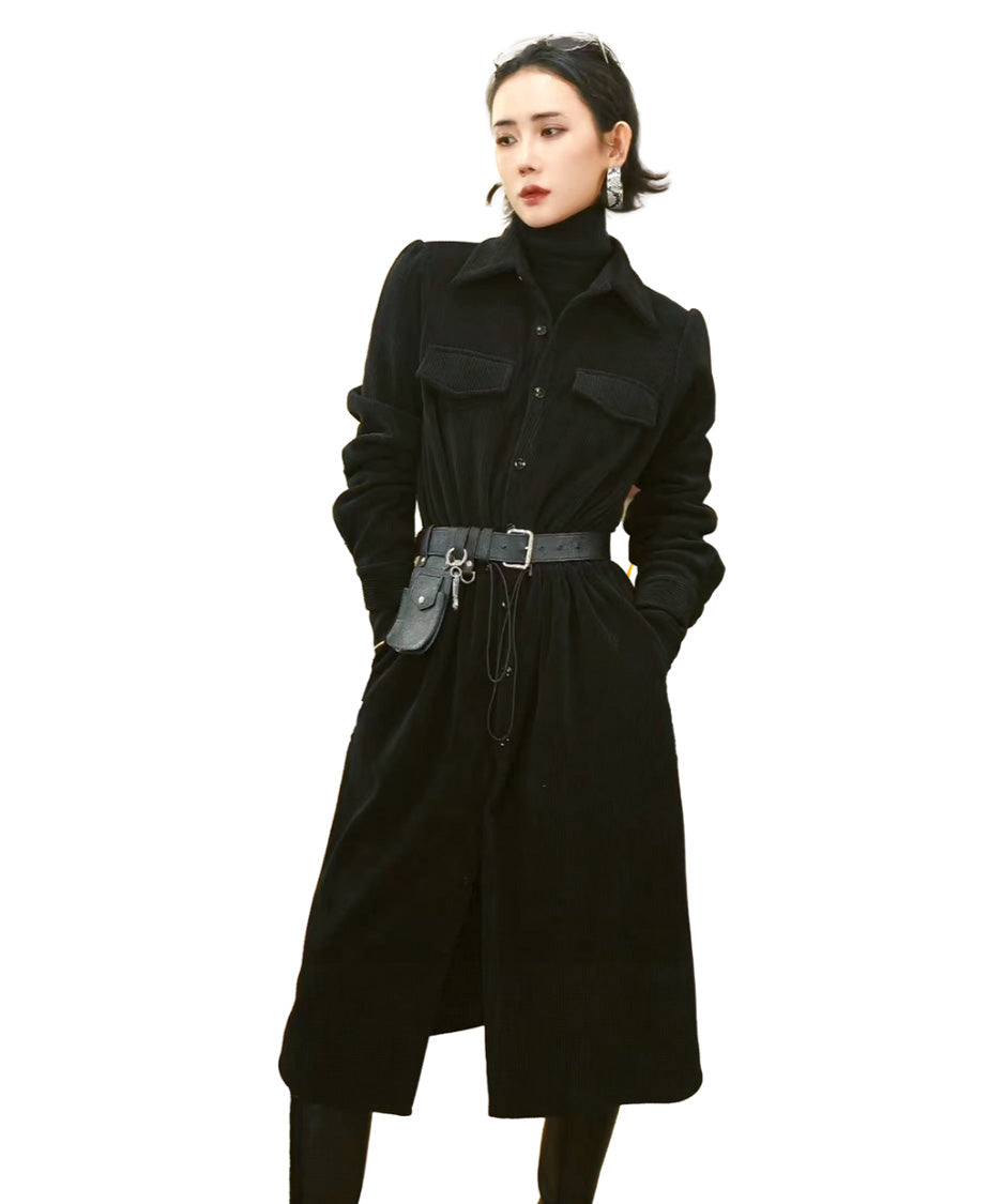 Corduroy Utility Belted Dress
