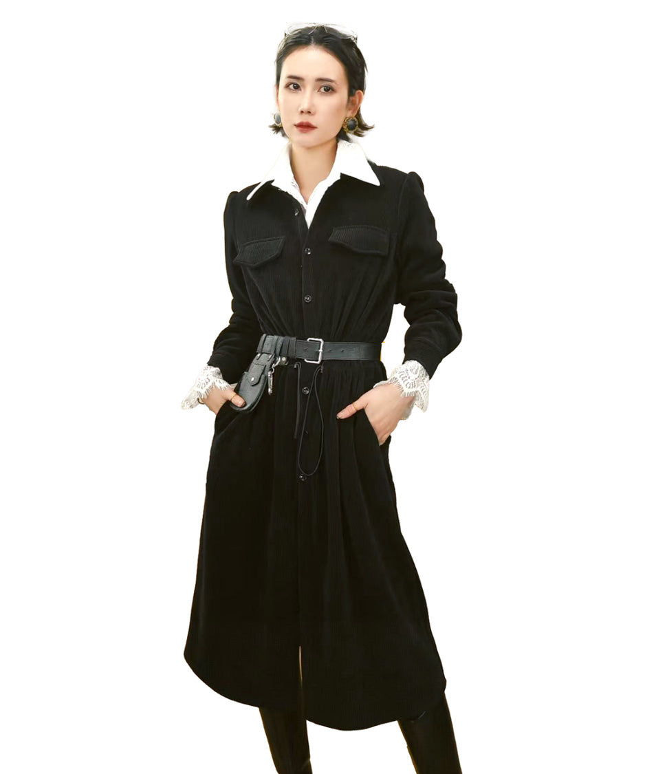 Corduroy Utility Belted Dress
