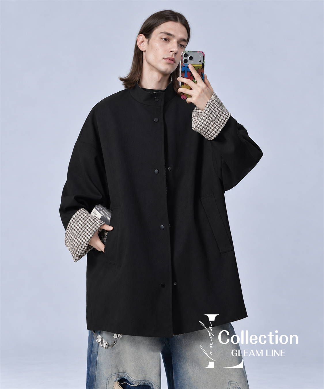 Orven Check Cuff Coat | Black | G-LINE（MEN） | MTA-396-16