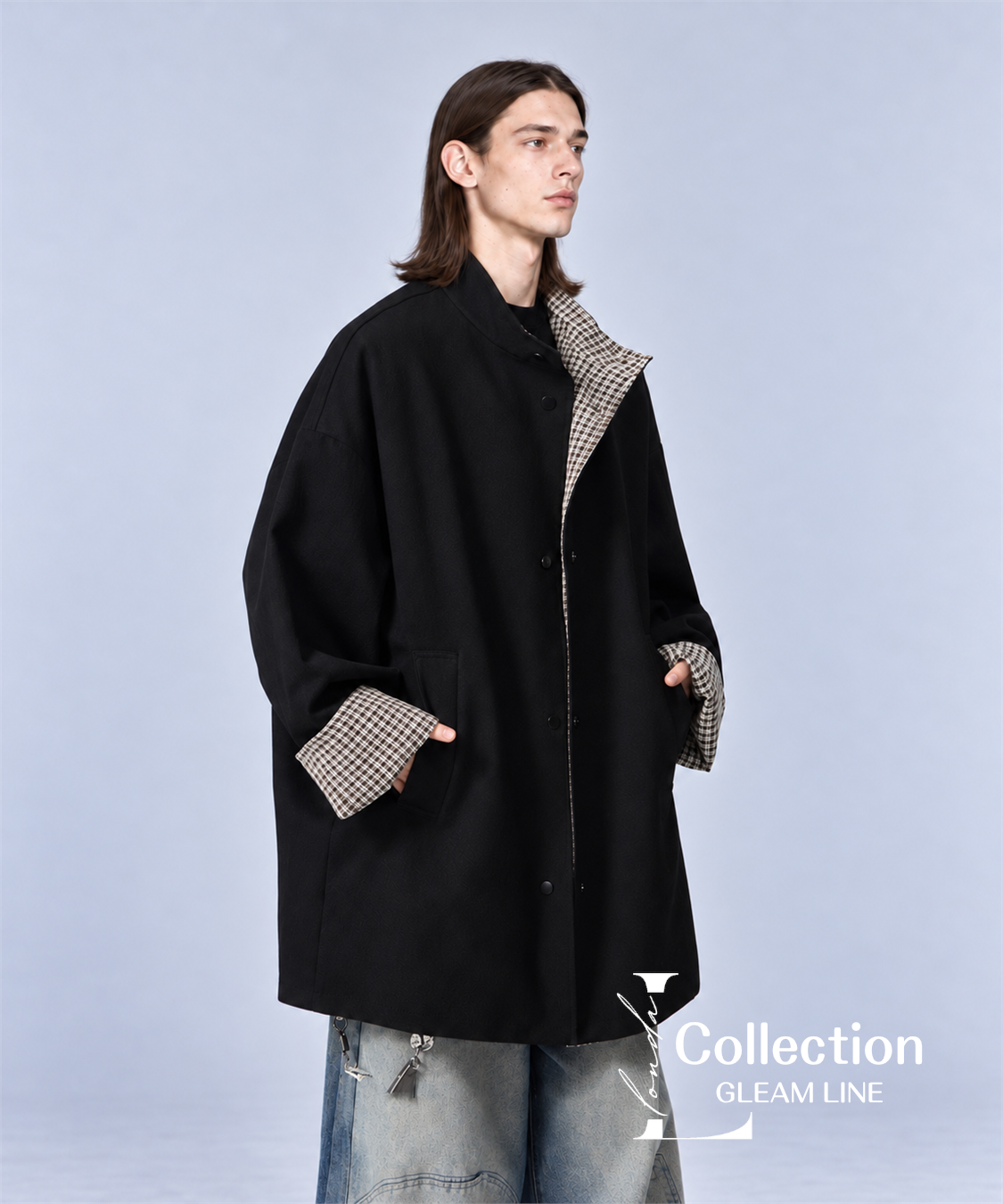 Orven Check Cuff Coat | Black | G-LINE（MEN） | MTA-396-19