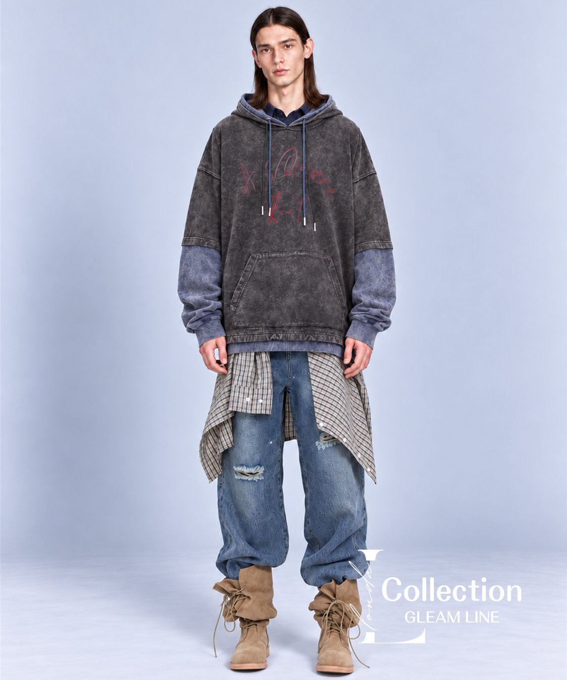 Cindrel Panel Hoodie Dark Gray 8