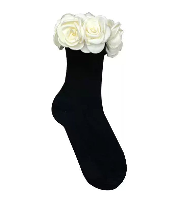 Floral Crown Rib Socks