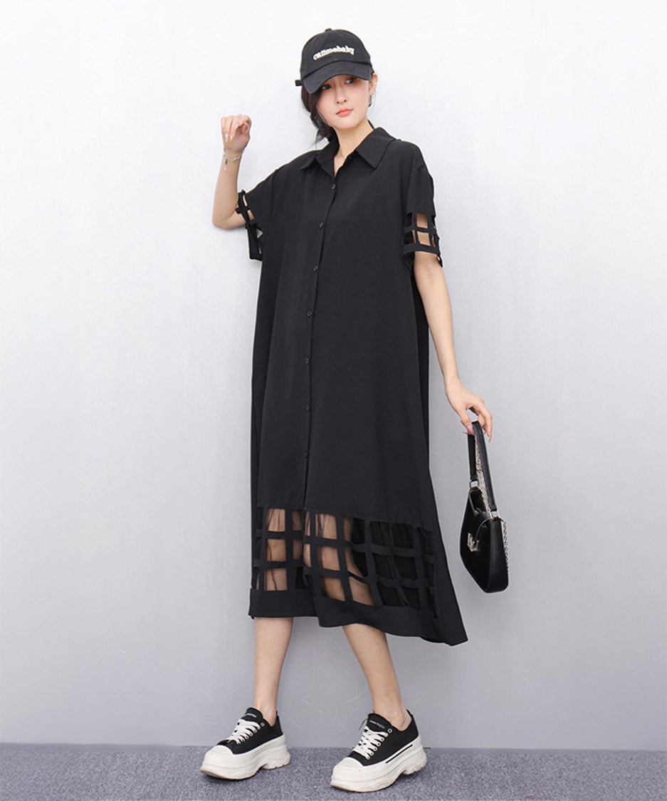 Checkered Sheer Dress