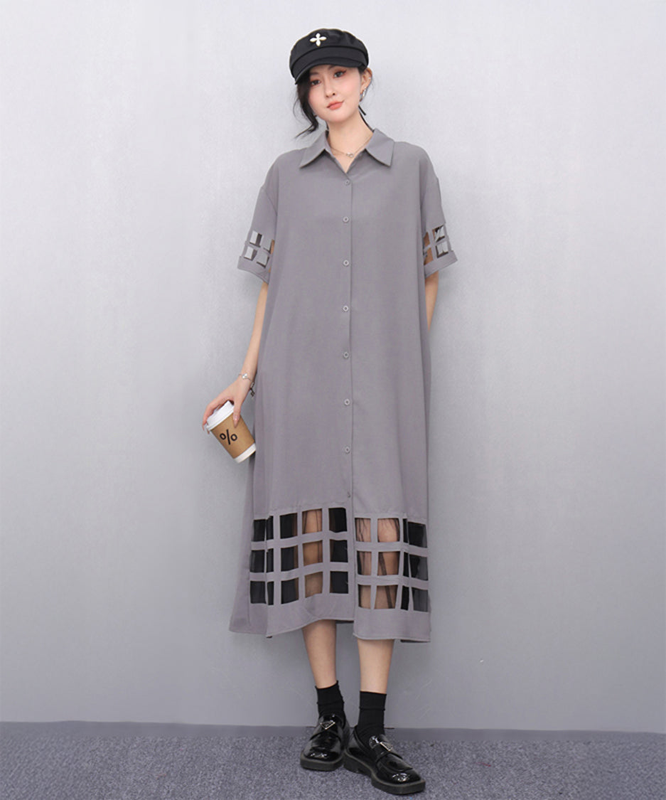Checkered Sheer Dress