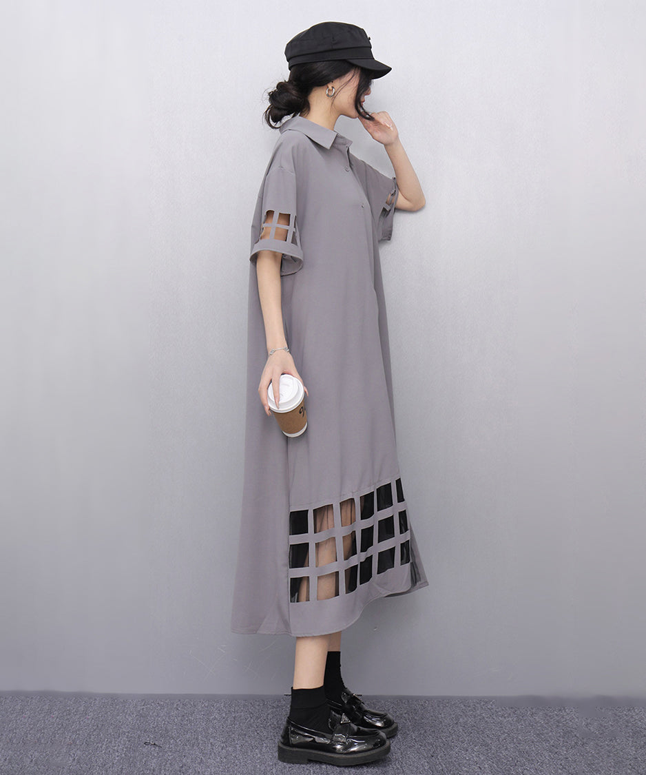 Checkered Sheer Dress