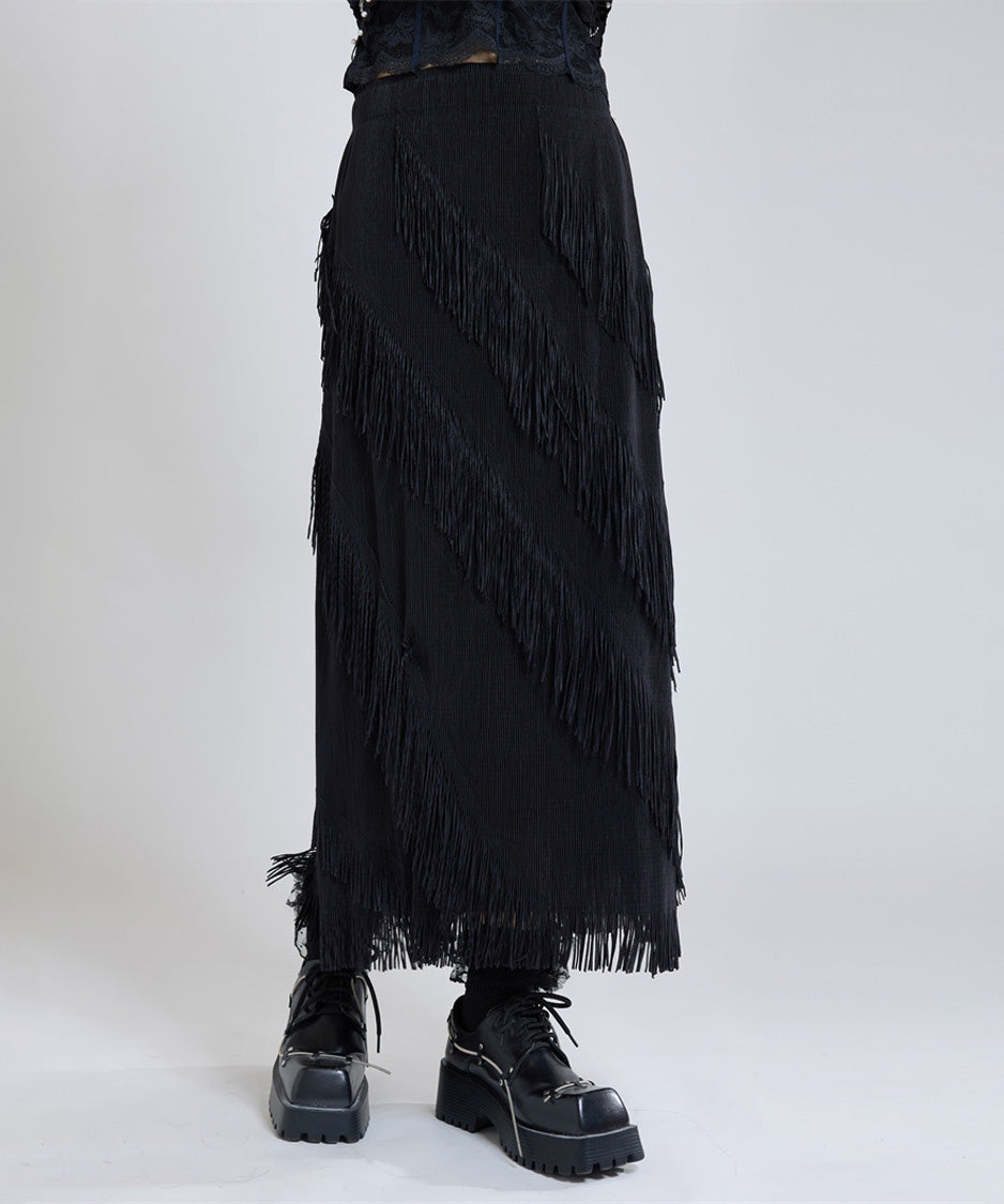 Slash Fringe Skirt