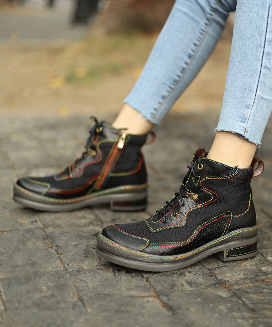 Colorful Stitch Boots