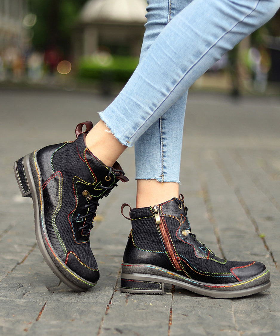 Colorful Stitch Boots