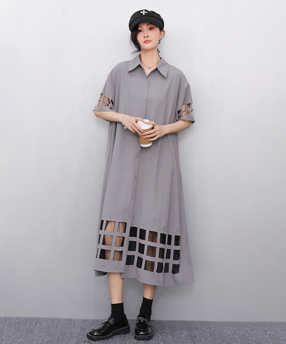 Checkered Sheer Dress
