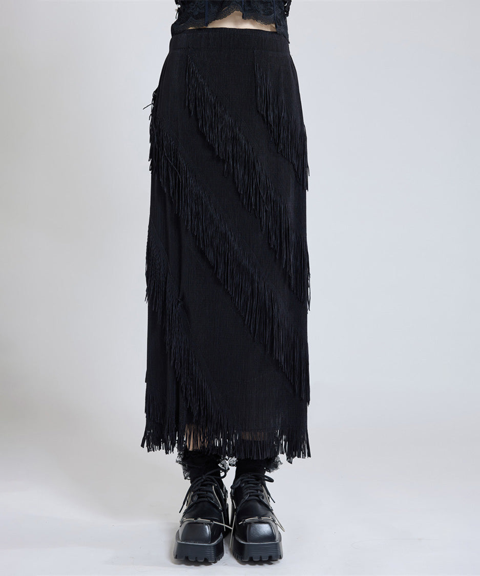 Slash Fringe Skirt