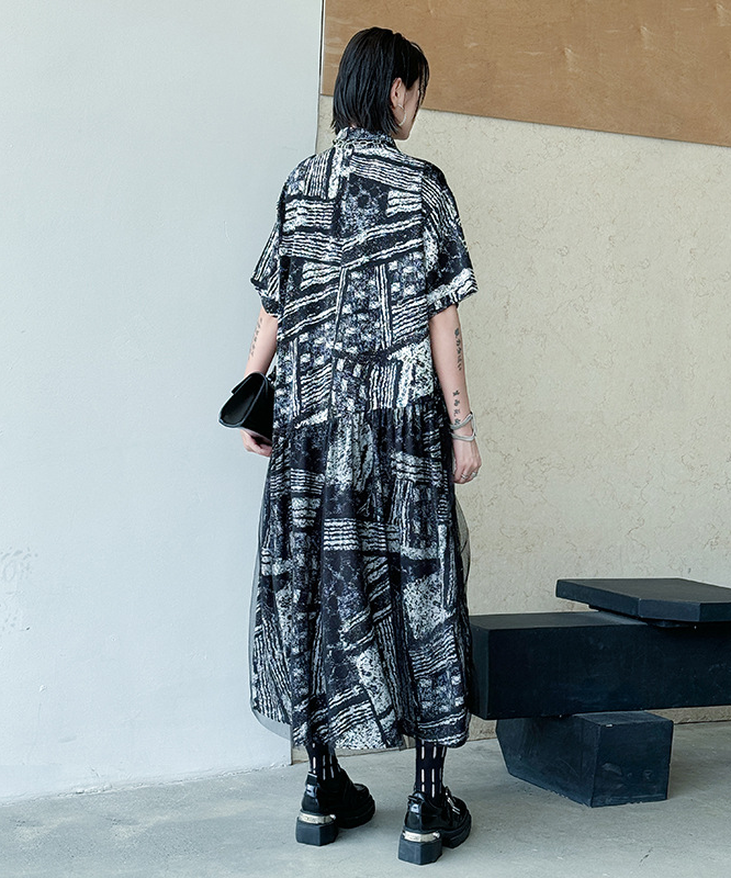 Noir Graphic Shirt Dress