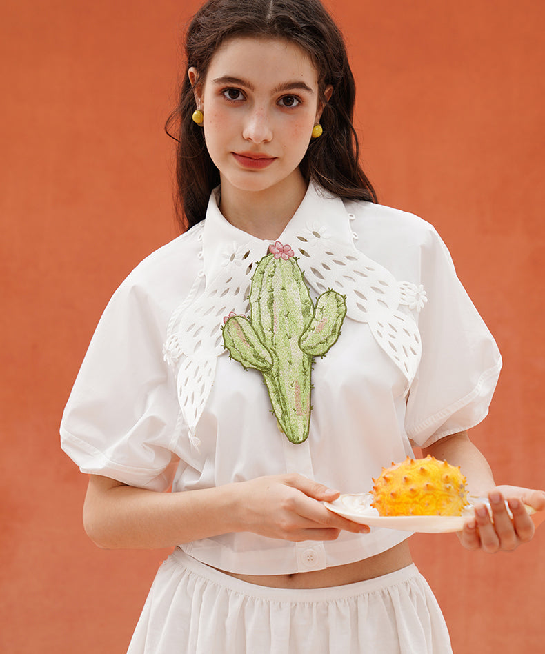 Cactus Embroidered Neck Accessory