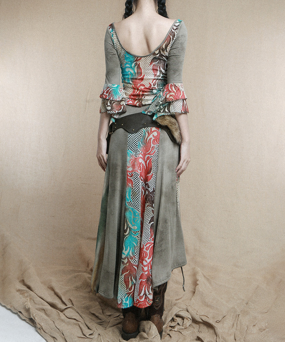Bohemian Patchwork TieFront Top