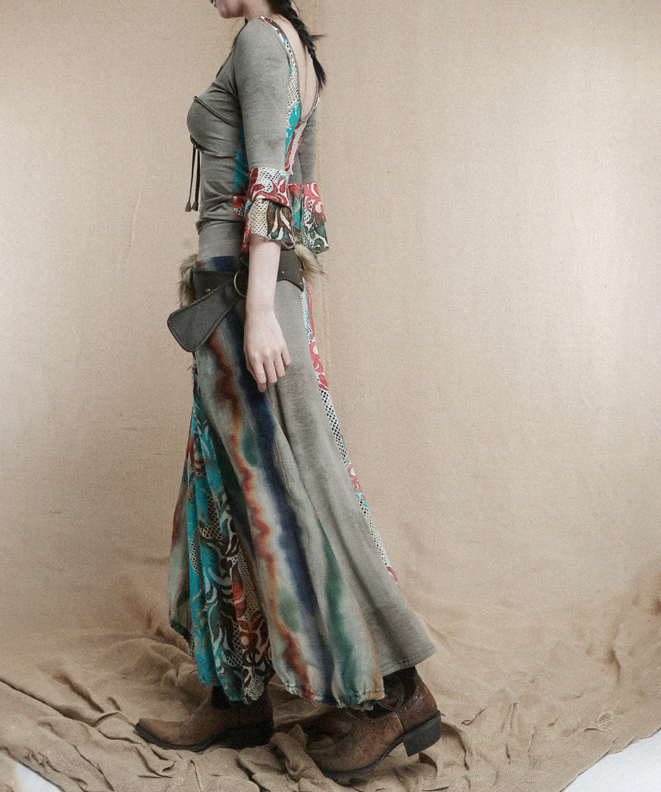 Bohemian Patchwork TieFront Top
