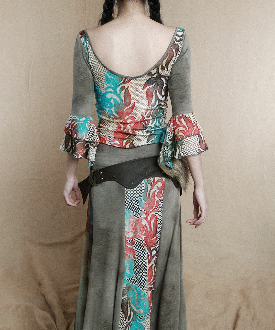 Bohemian Patchwork TieFront Top