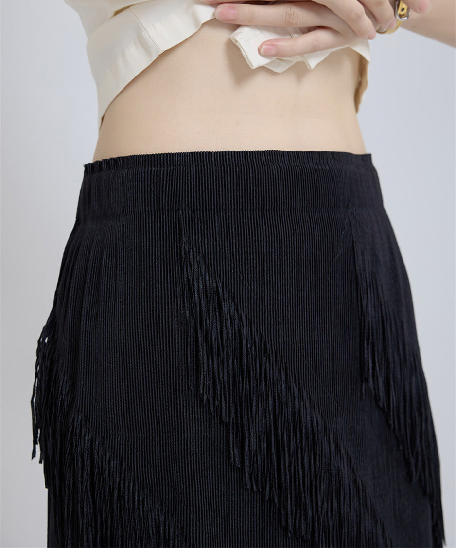 Slash Fringe Skirt