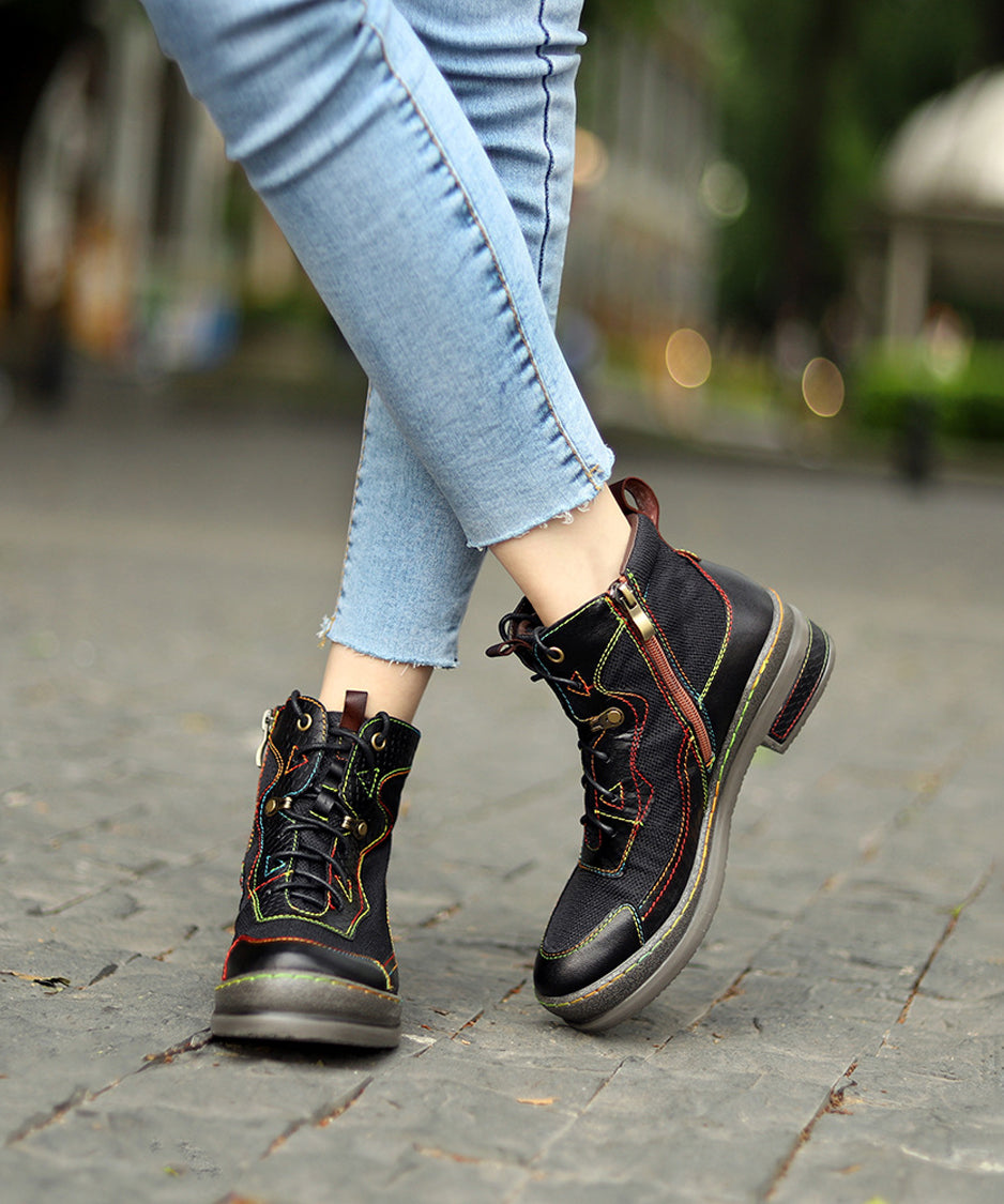 Colorful Stitch Boots
