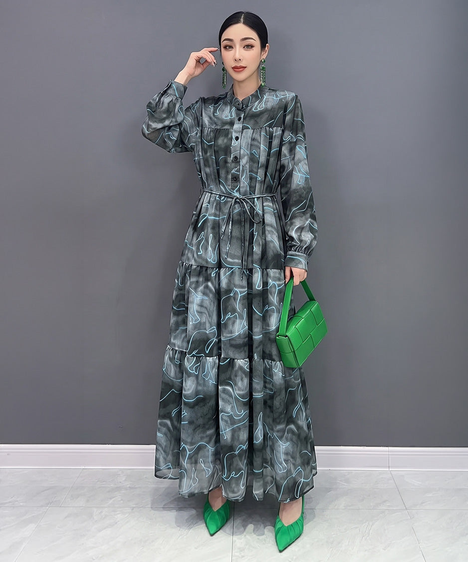 Misty Line Tiered Dress