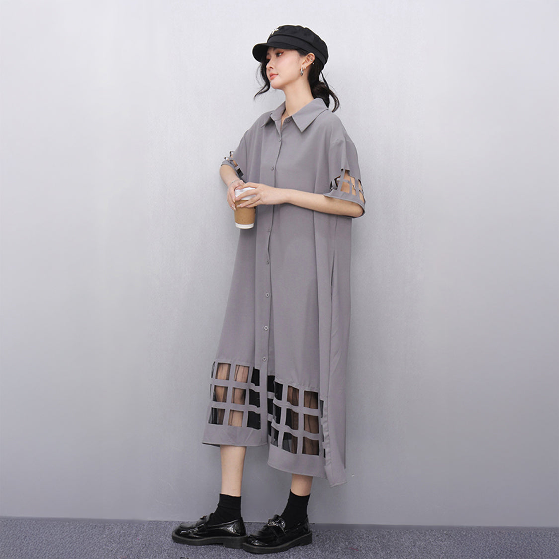 Checkered Sheer Dress