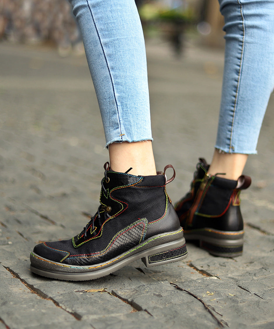 Colorful Stitch Boots