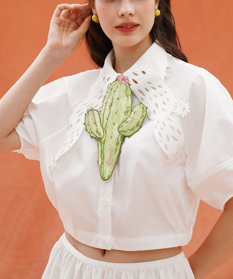 Cactus Embroidered Neck Accessory