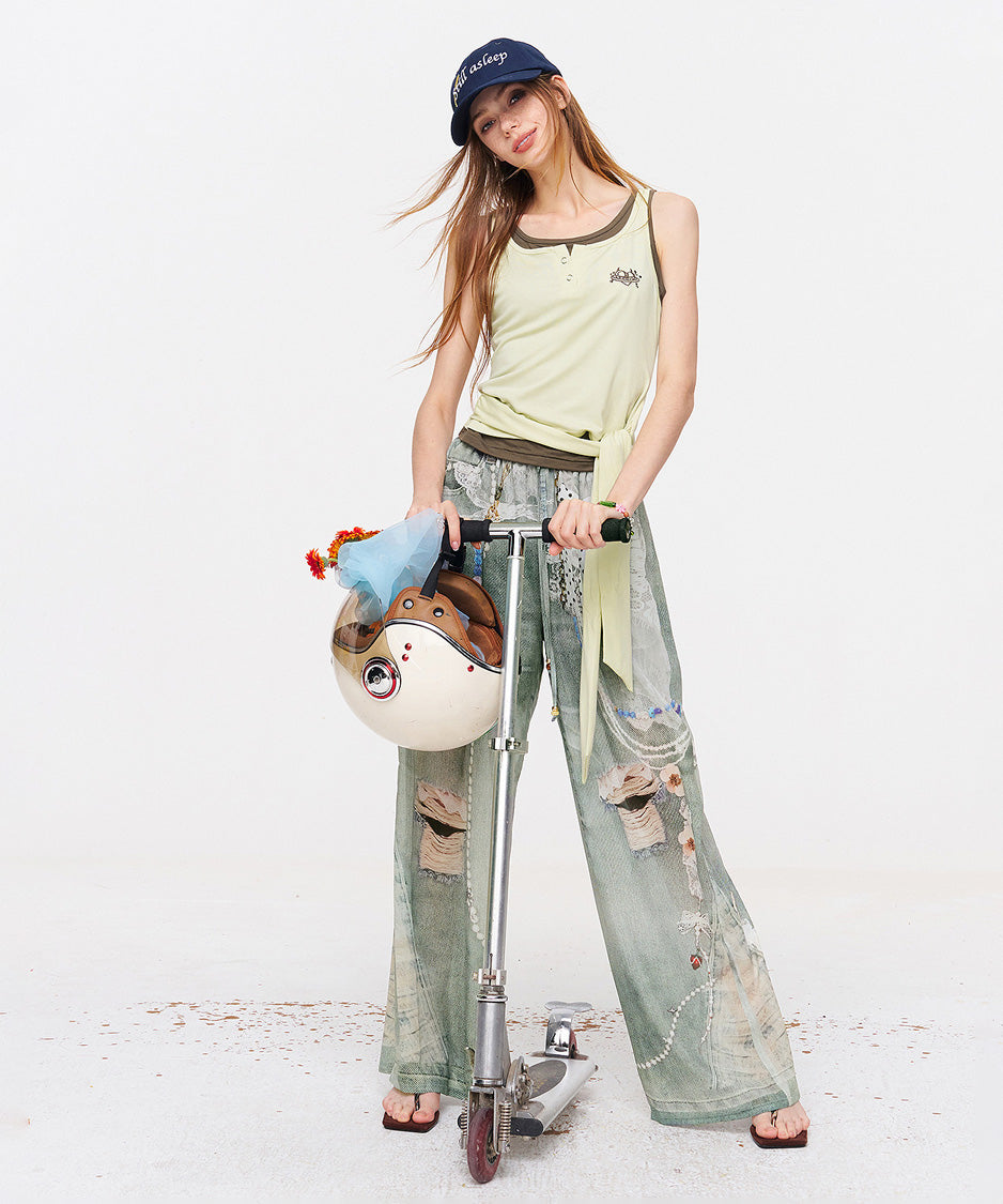 Charm Collage Wide Pants