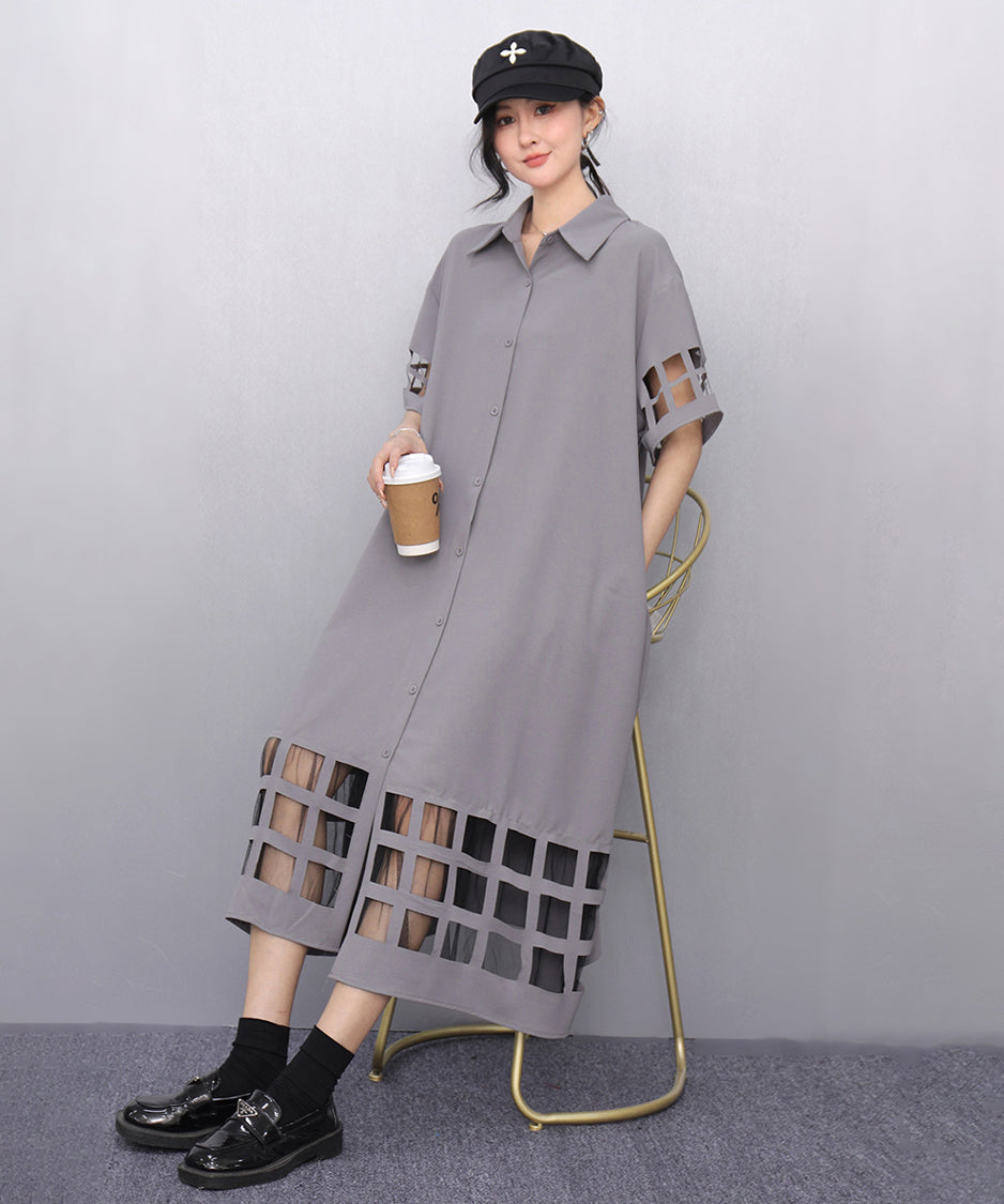 Checkered Sheer Dress
