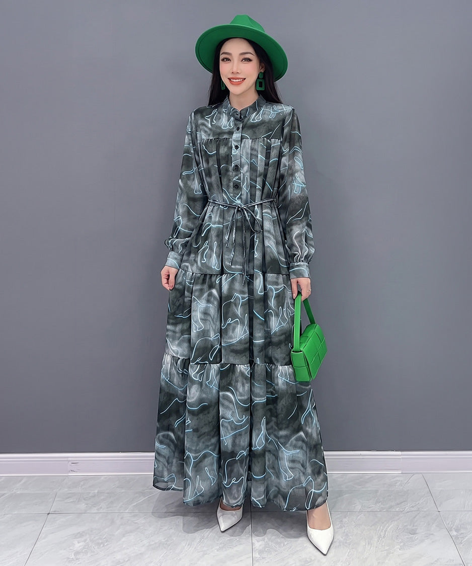 Misty Line Tiered Dress