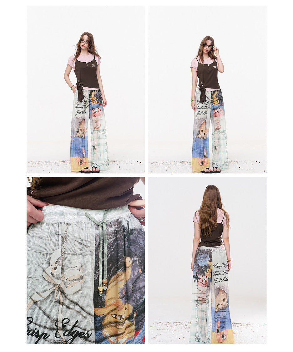 Charm Collage Wide Pants