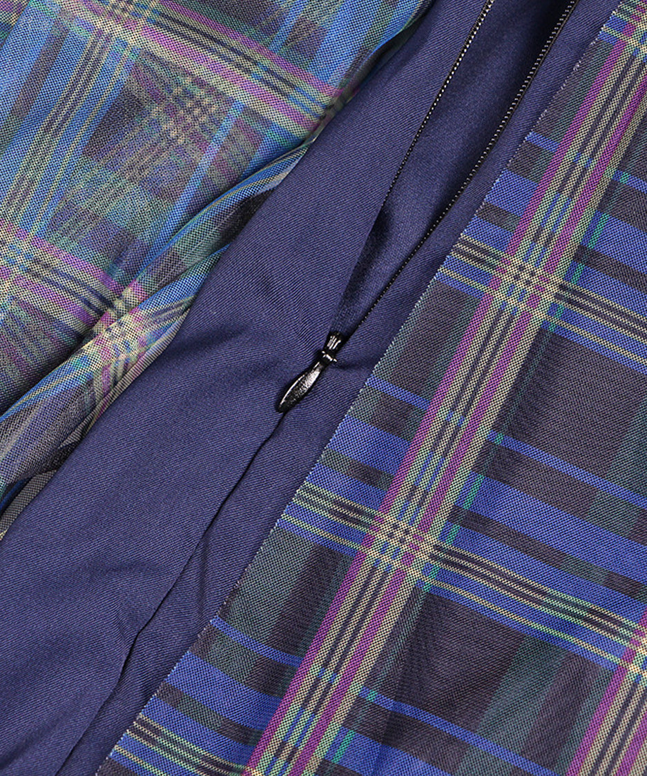 Madras Check Tulle Mesh Skirt
