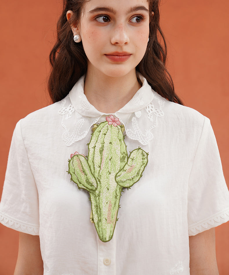 Cactus Embroidered Neck Accessory