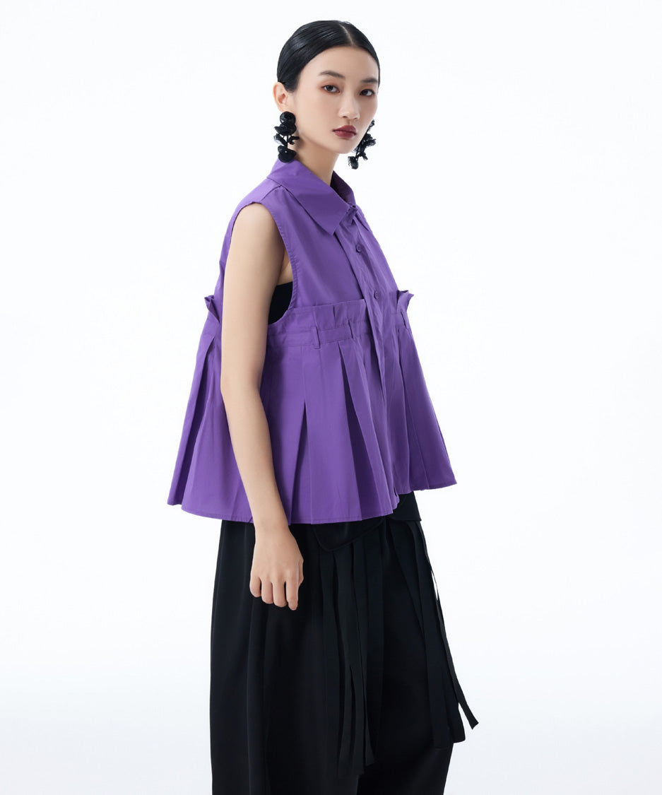 Beltline Pleat Blouse