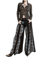 Plaid Panel Balloon Pants