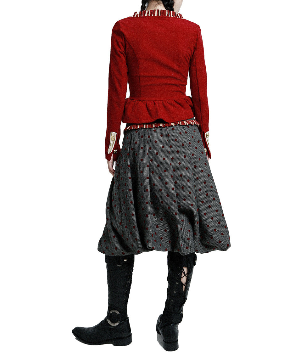 Crimson Dot Cocoon Skirt - 16