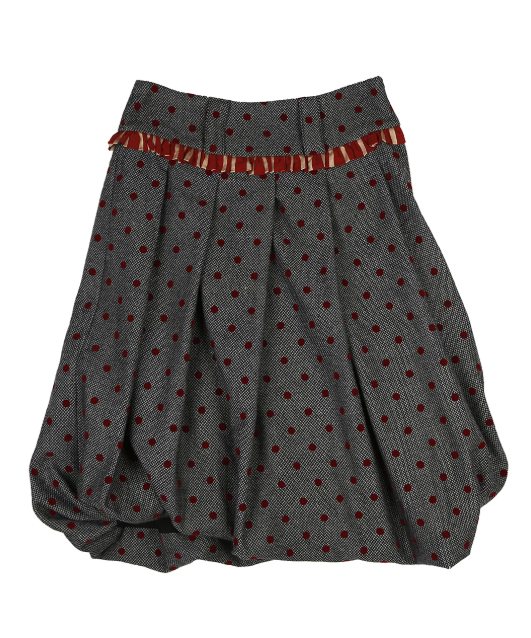 Crimson Dot Cocoon Skirt - 19