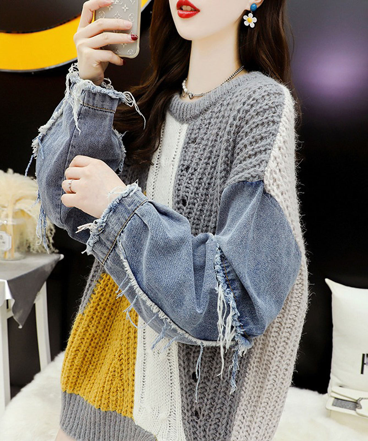 Denim Switchable Sweater