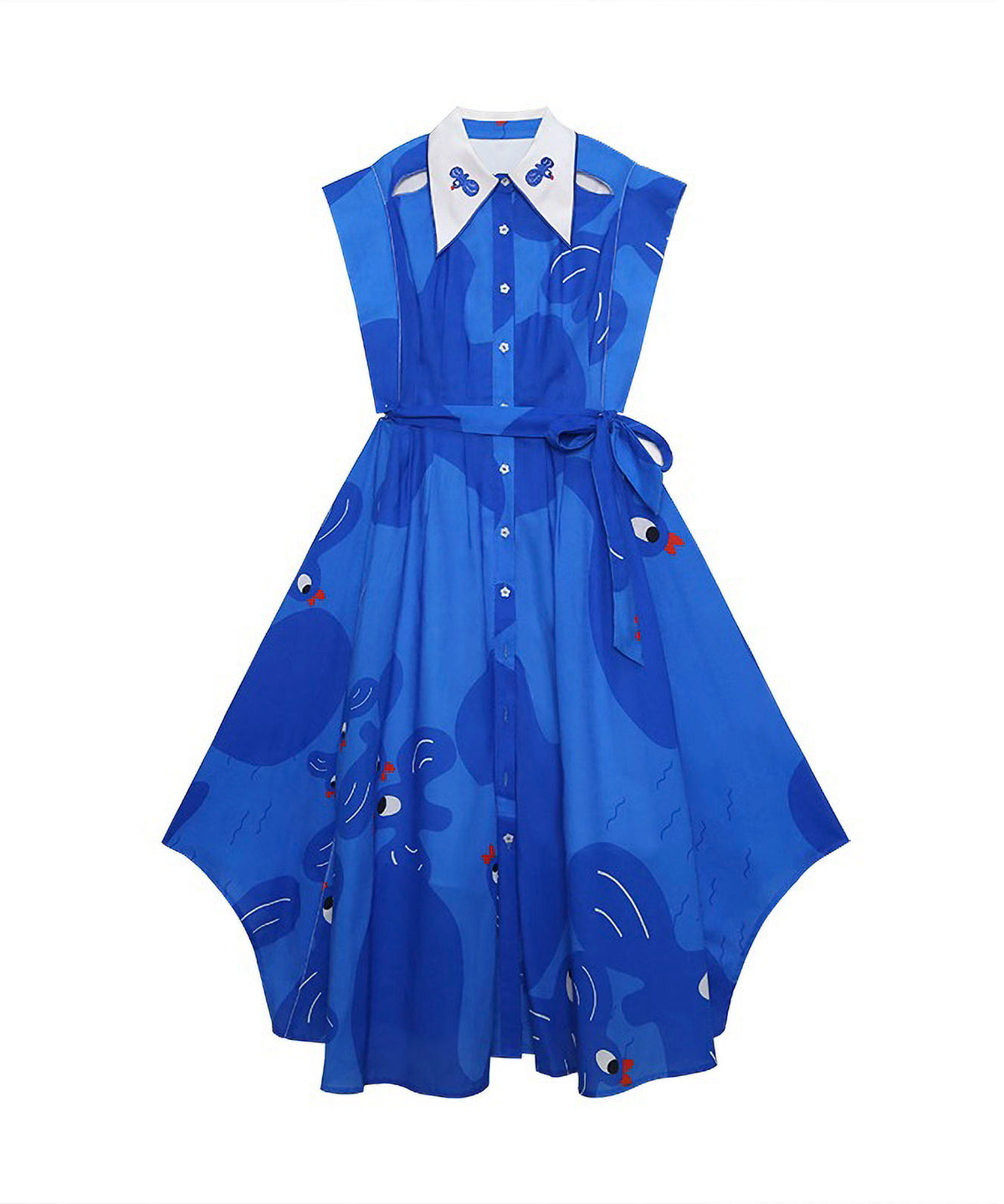 Blue Bird Flared Dress