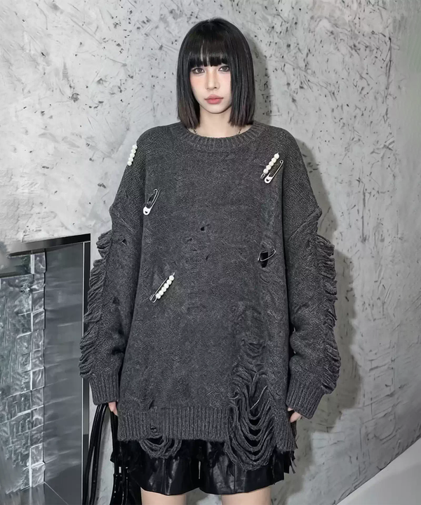 Pinfall Distressed Knit