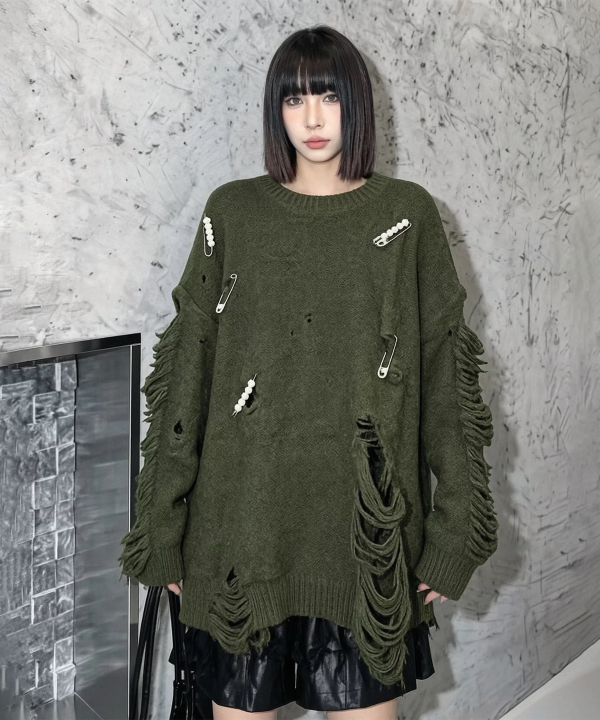Pinfall Distressed Knit
