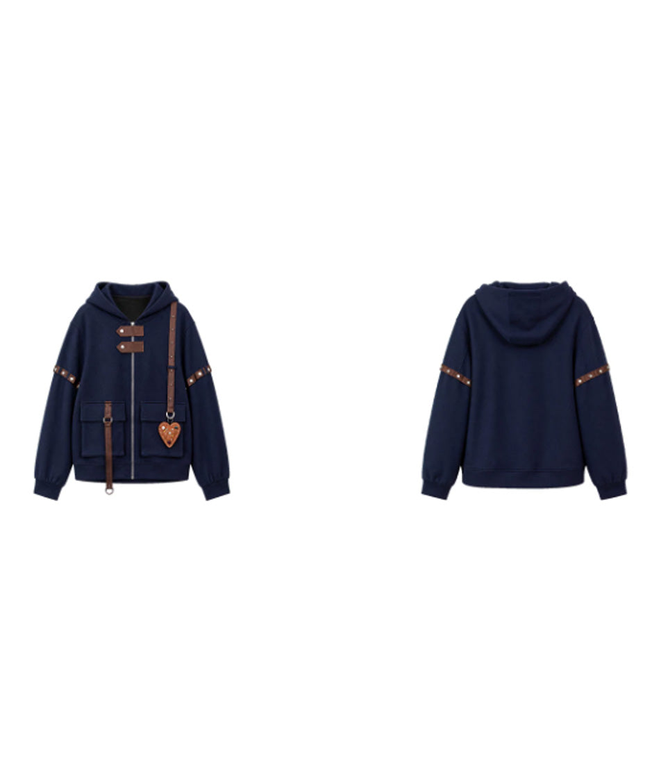 Buckle Switch Hoodie 長袖の平置き正面・背面