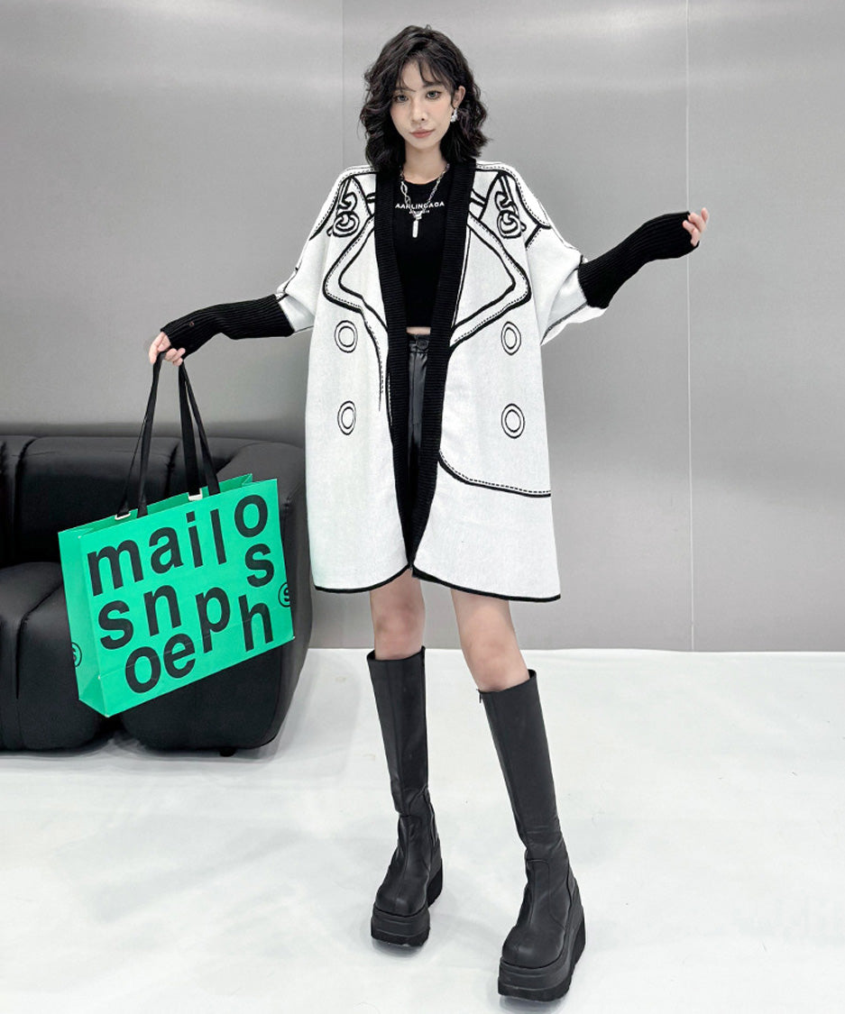 TA-1615 Inkline Cardigan ホワイト側 正面 3