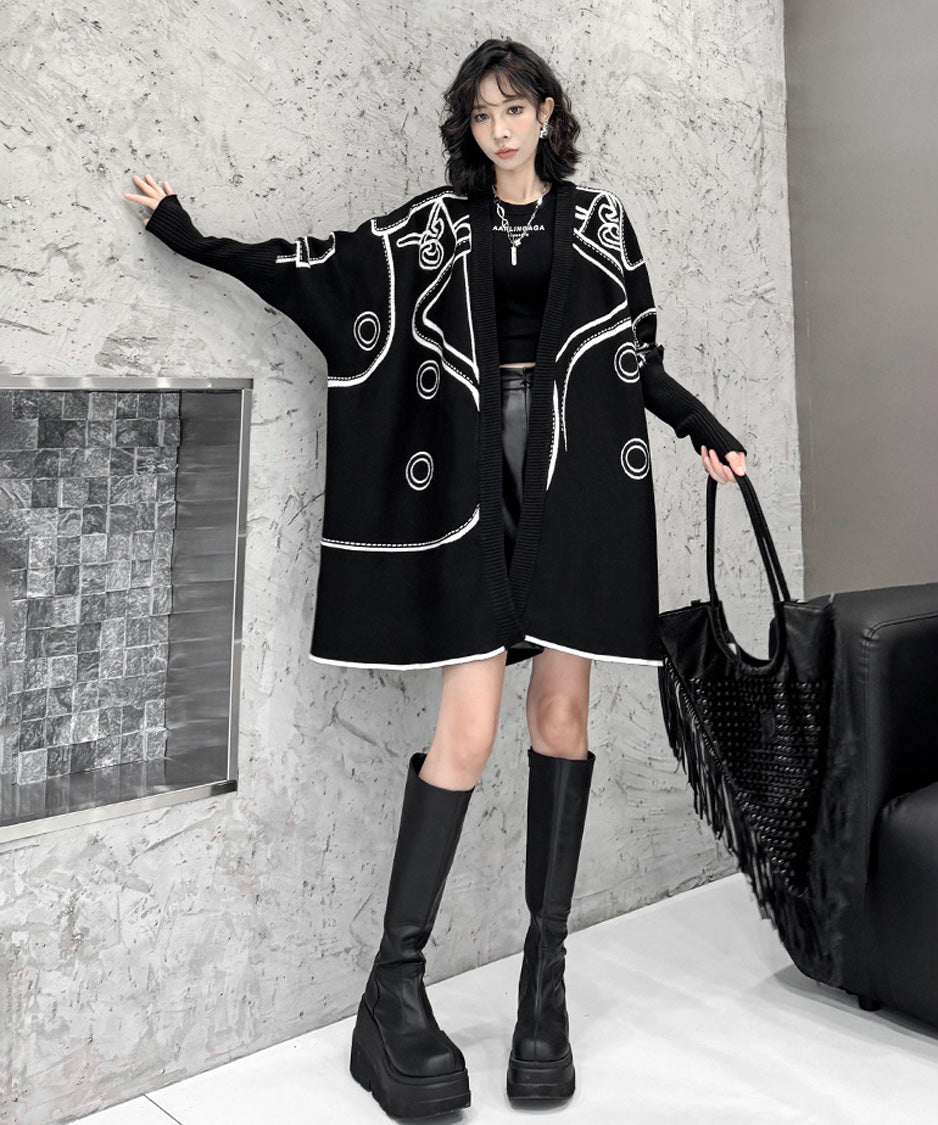 TA-1615 Inkline Cardigan ブラック側 正面 4