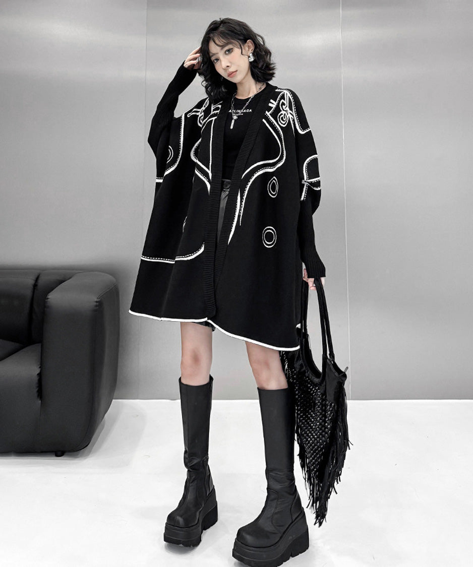 TA-1615 Inkline Cardigan ブラック側 正面 5