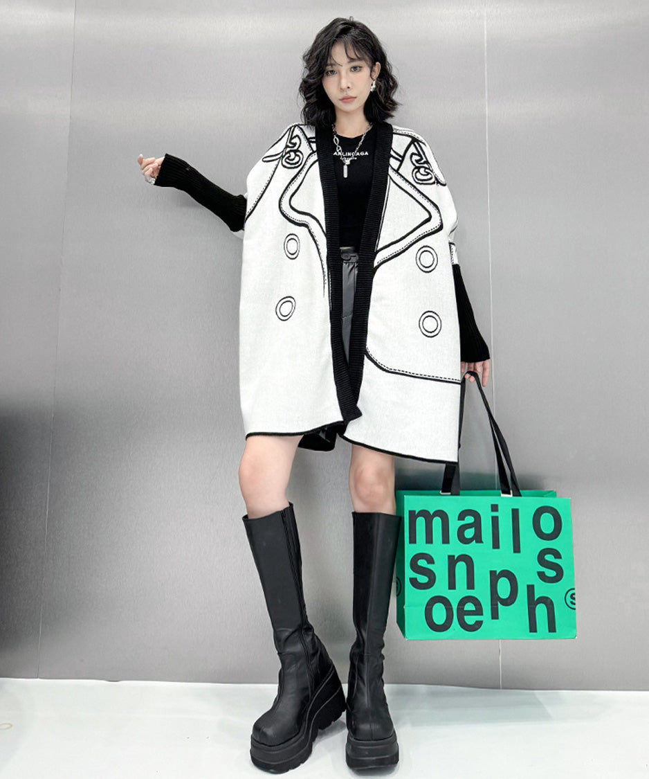 TA-1615 Inkline Cardigan ホワイト側 正面 7