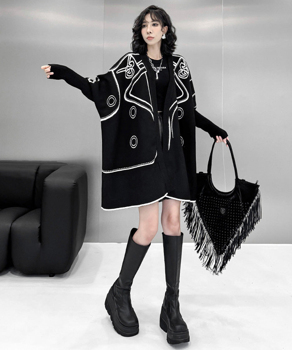TA-1615 Inkline Cardigan ブラック側 正面 9