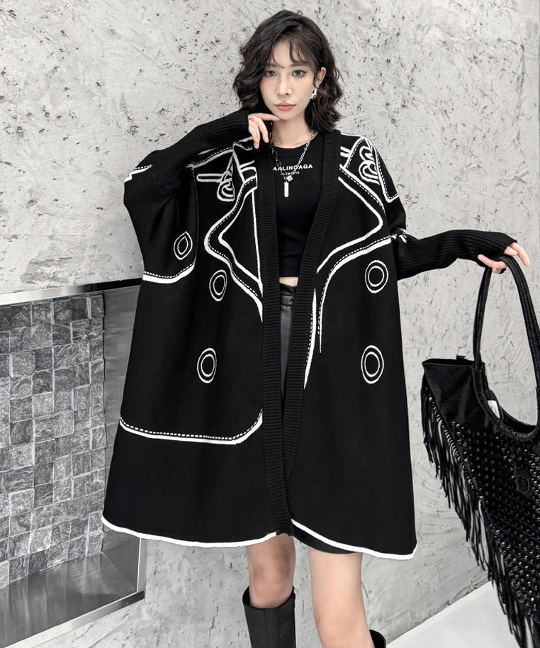 TA-1615 Inkline Cardigan ブラック側 アップ 11